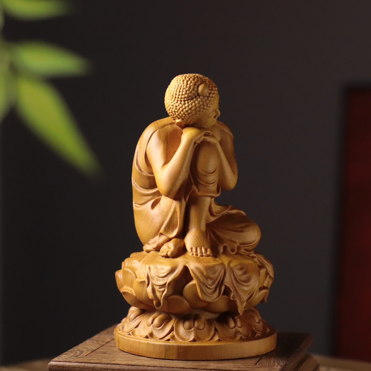Serene Buddha Sculpture in Solid Wood β Product photo 6