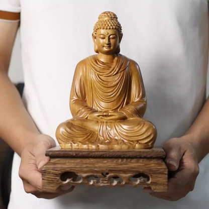Shakyamuni Meditation Buddha in Cypress Wood