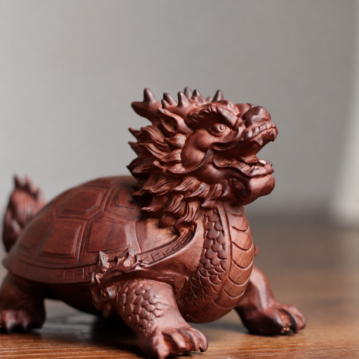 Dragon Turtle Sculpture in Aromatic Wood — Product photo 5
