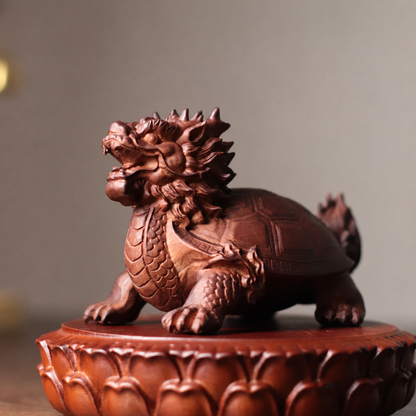 Dragon Turtle Sculpture in Aromatic Wood — Product photo 2