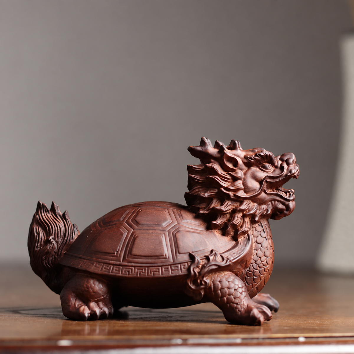 Dragon Turtle Sculpture in Aromatic Wood — Product photo 3