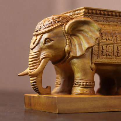 Elephant Candle Holder in Carved Cypress Wood — Product photo 3