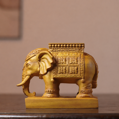 Elephant Candle Holder in Carved Cypress Wood — Product photo 2