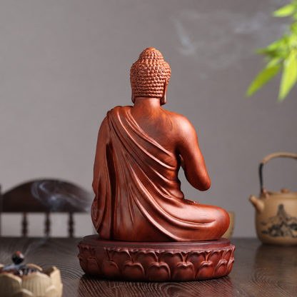 Teaching Buddha Statue in Padauk Wood