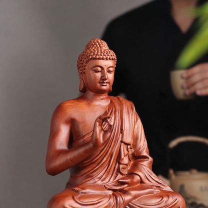 Teaching Buddha Statue in Padauk Wood