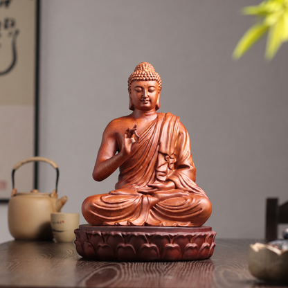 Teaching Buddha Statue in Padauk Wood