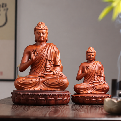 Teaching Buddha Statue in Padauk Wood