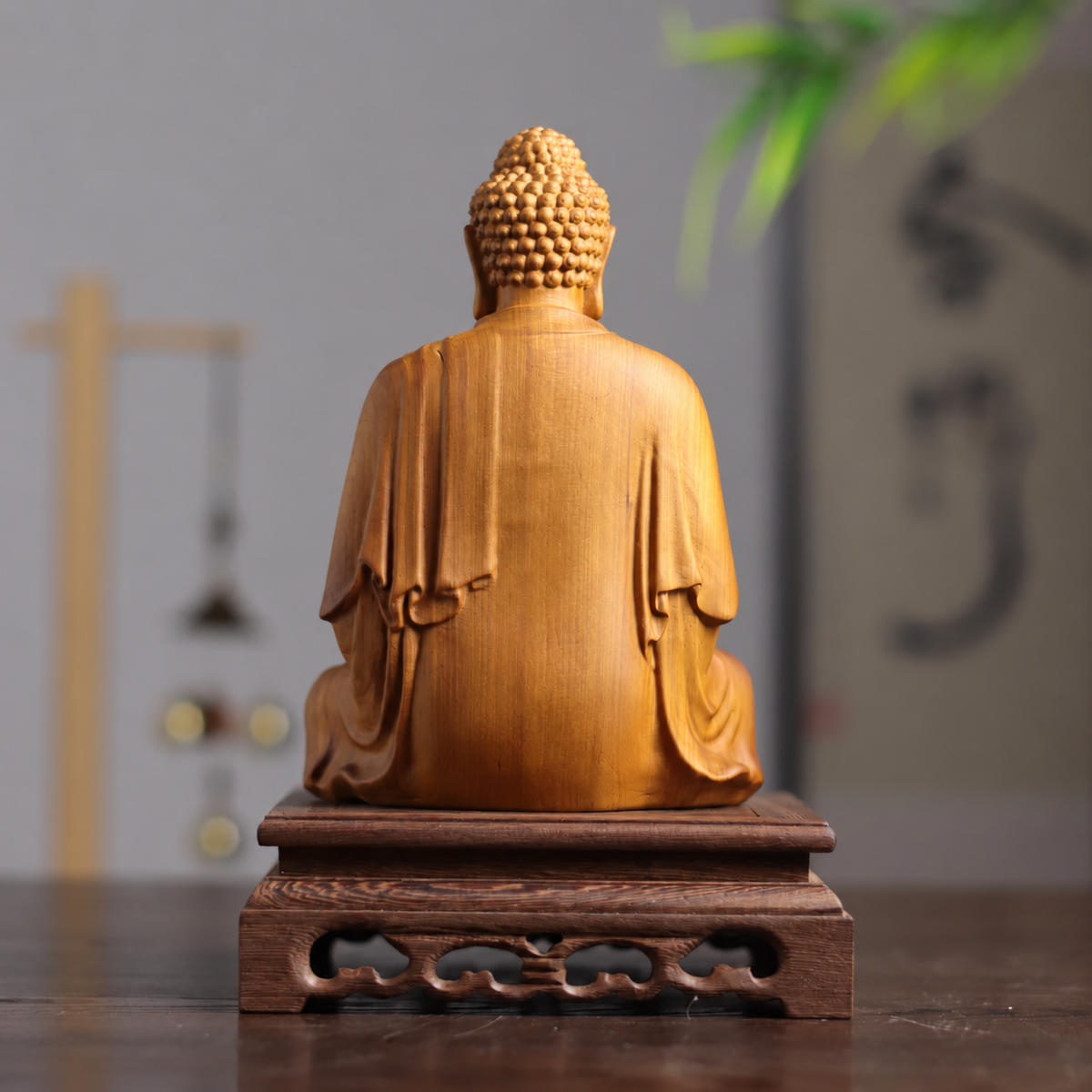 Seated Amitabha Buddha in Cypress Wood