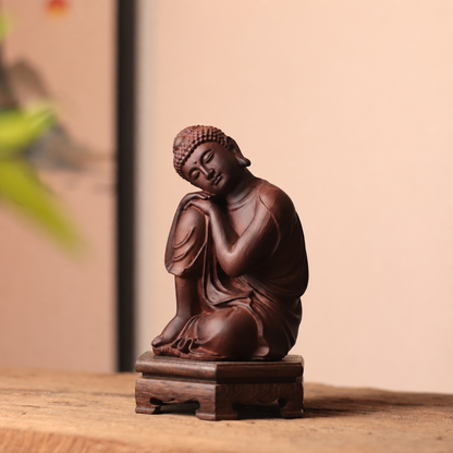 Resting Buddha Sculpture in Huali Wood
