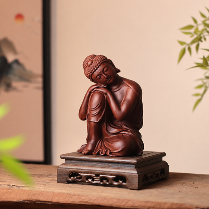 Resting Buddha Sculpture in Huali Wood