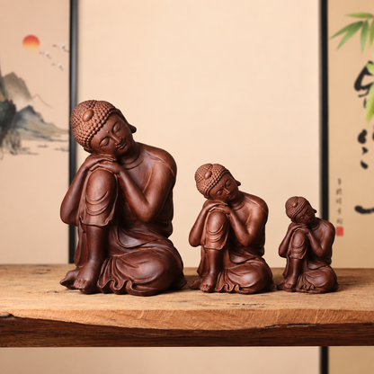 Resting Buddha Sculpture in Huali Wood