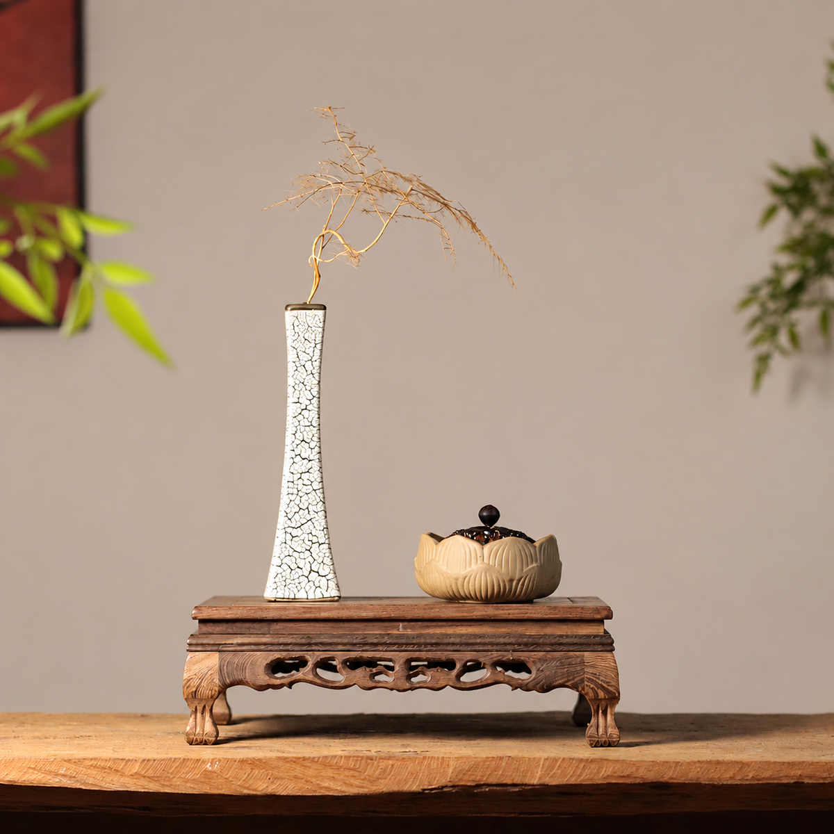 Ebony Wood Display Stand for Statues