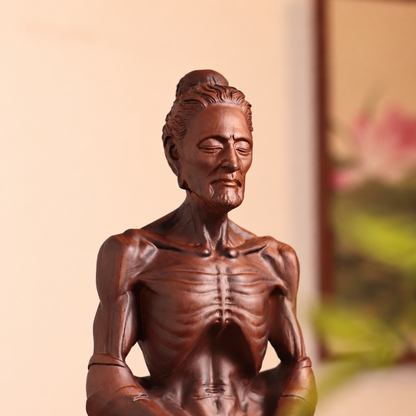 Fasting Buddha Statue in Padauk Wood