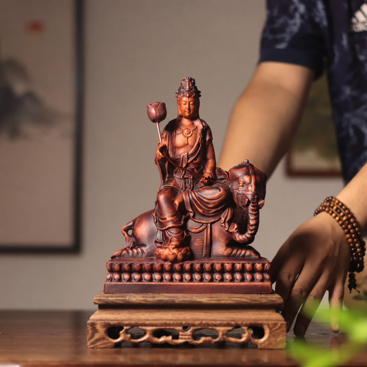 Samantabhadra on Elephant Statue in Huali Wood