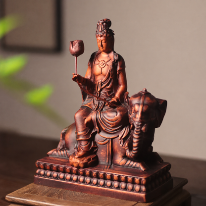 Samantabhadra on Elephant Statue in Huali Wood