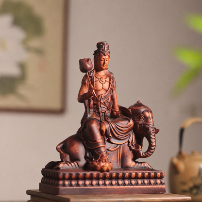 Samantabhadra on Elephant Statue in Huali Wood