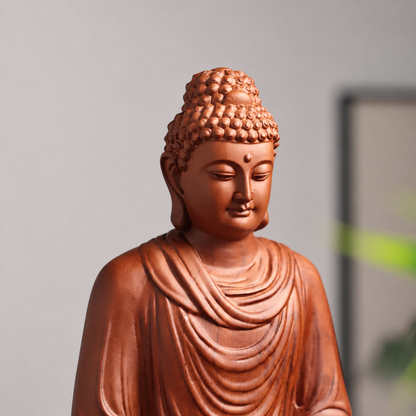 Lotus Meditation Buddha Statue in Huali Wood