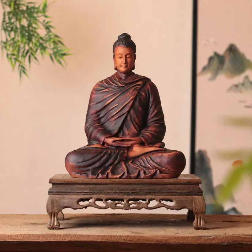 Shakyamuni, Manjushri & Samantabhadra Wood Statue Set
