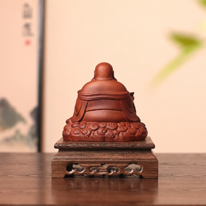 Laughing Buddha with Ingot in Aromatic Wood — Product photo 5