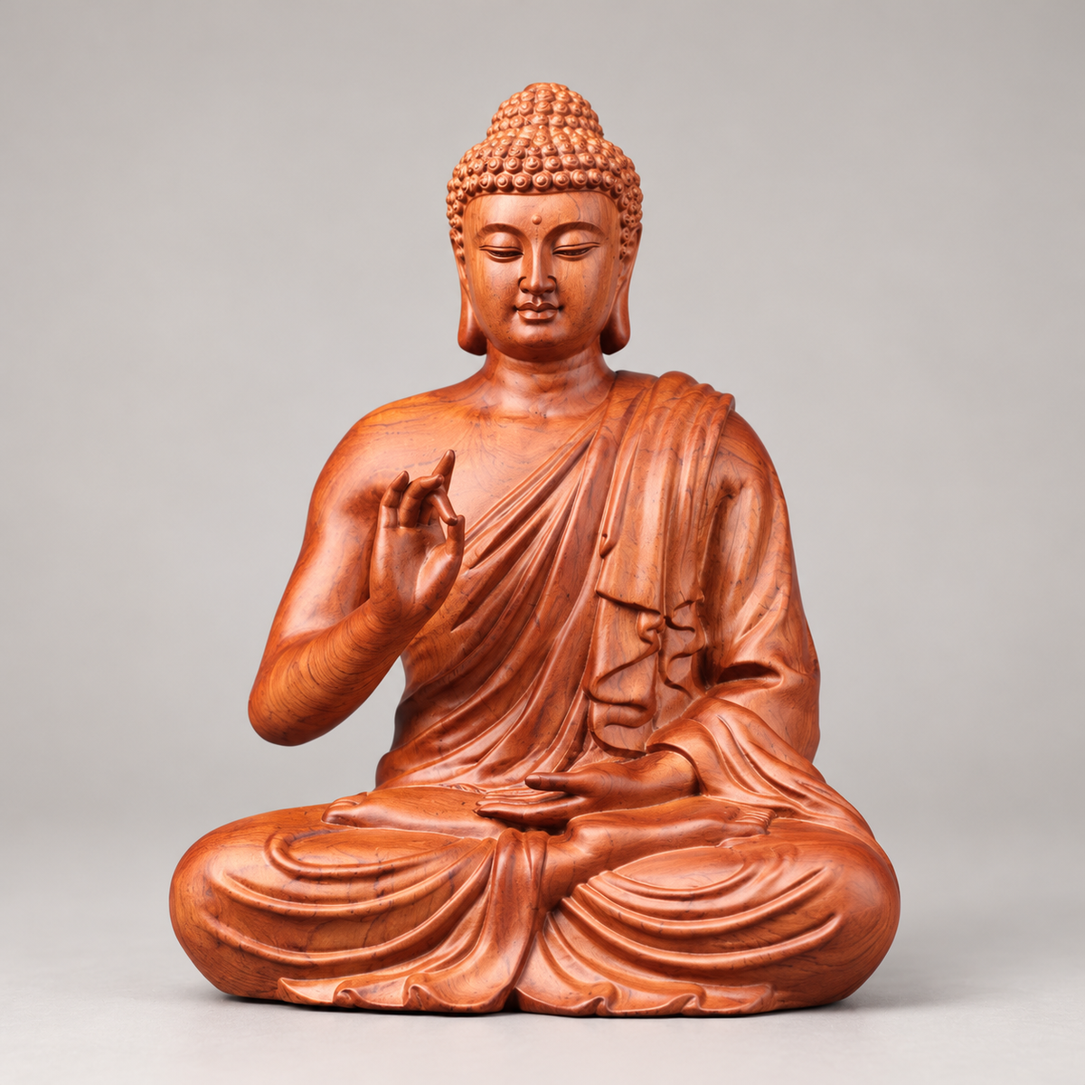 Teaching Buddha Statue in Padauk Wood