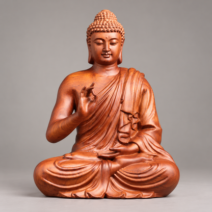 Teaching Buddha Statue in Padauk Wood