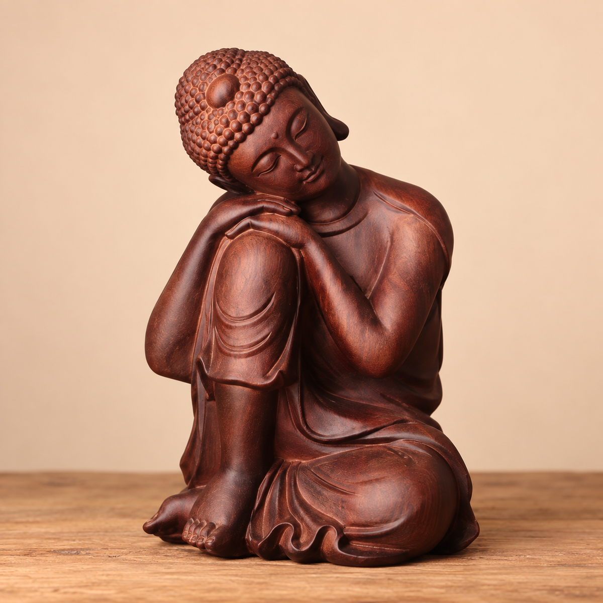 Resting Buddha Sculpture in Huali Wood