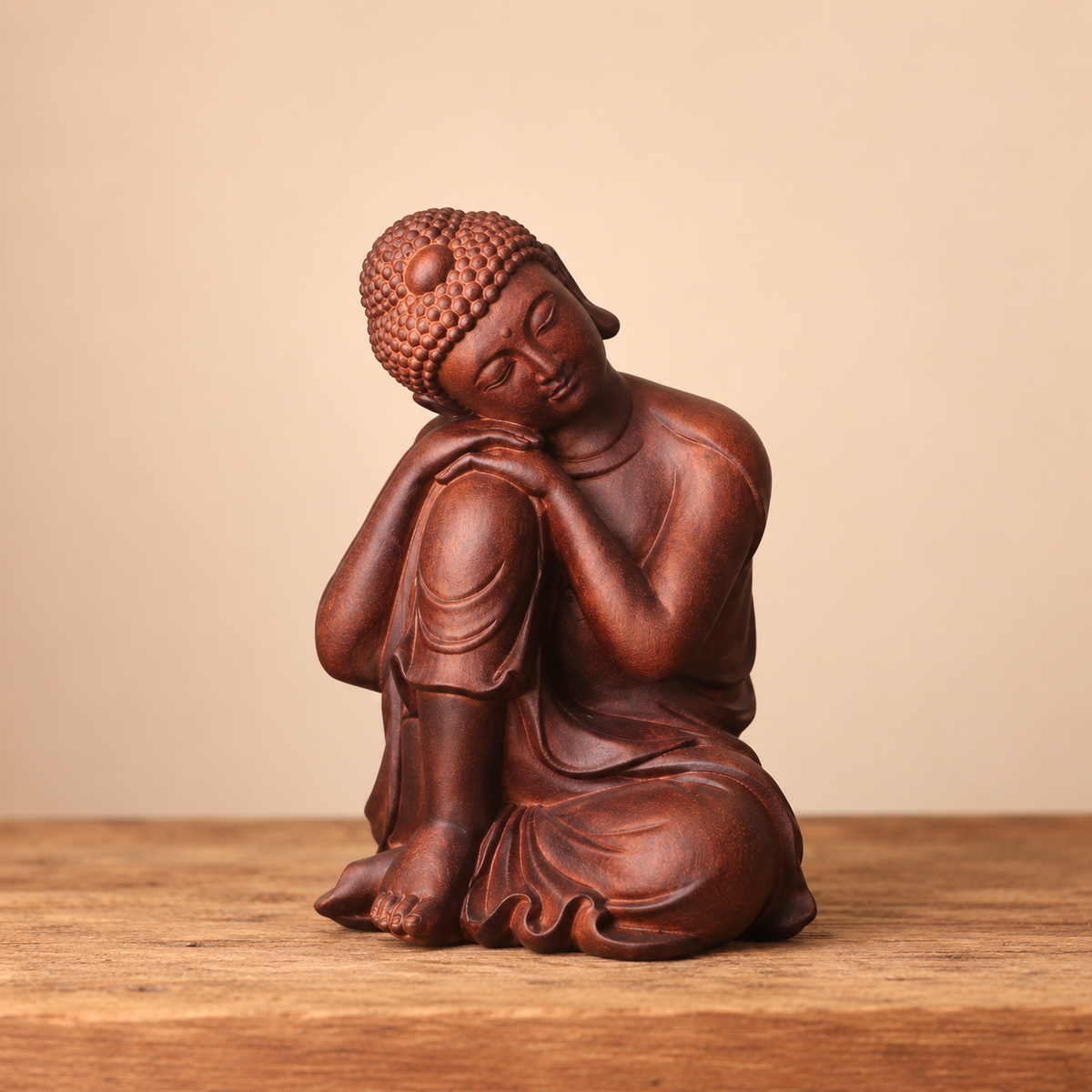 Resting Buddha Sculpture in Huali Wood