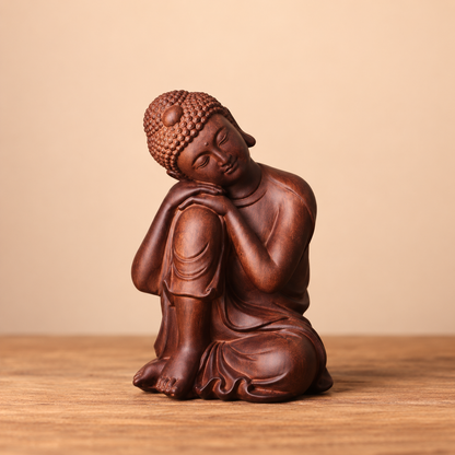 Resting Buddha Sculpture in Huali Wood