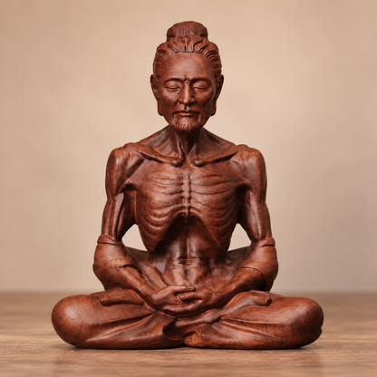 Fasting Buddha Statue in Padauk Wood