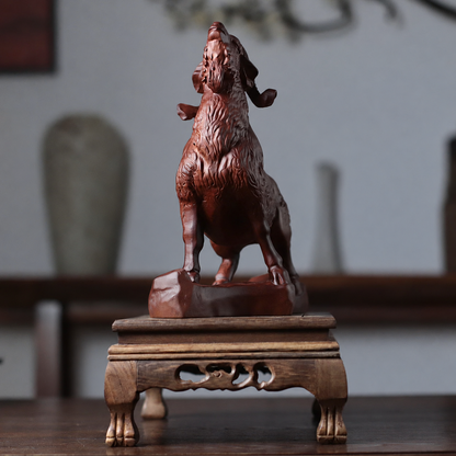 Standing Sheep Sculpture in Padauk Wood