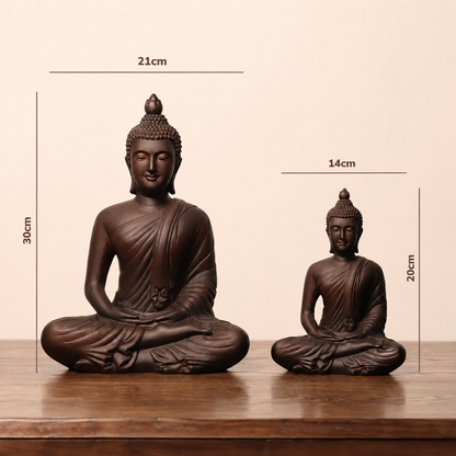 Thai-Style Meditation Buddha in Black-Finish Padauk