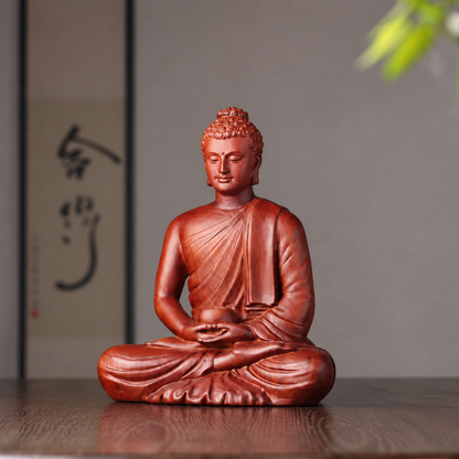 Buddha with Alms Bowl & Lotus Base Option in Huali Wood
