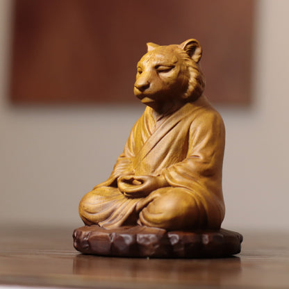Meditating Chinese Zodiac Animal Figurines in Cypress