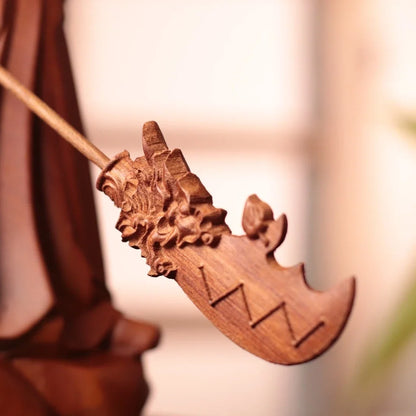 Guan Yu with Guandao Statue in Padauk Wood