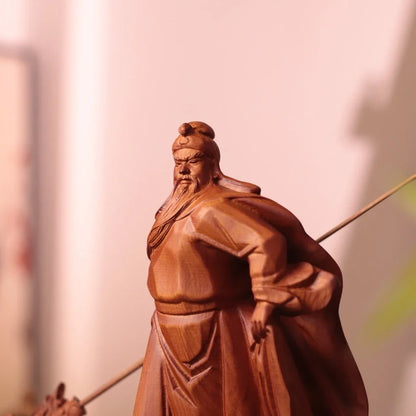 Guan Yu with Guandao Statue in Padauk Wood