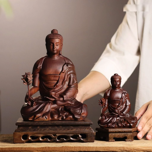 Medicine Buddha Statue in Padauk Wood