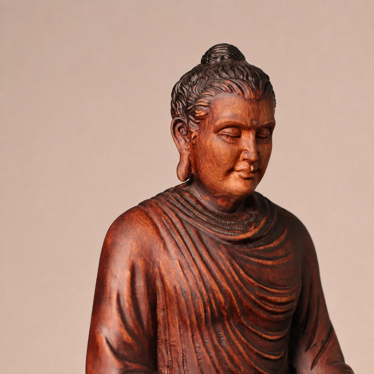 Prabhutaratna Buddha Statue in Padauk Wood