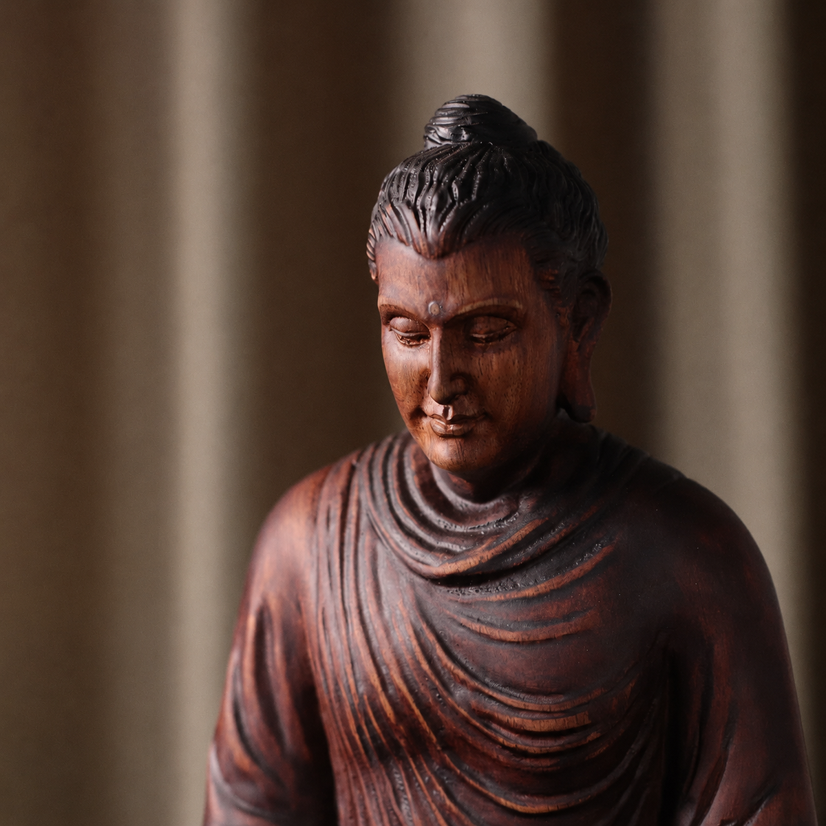 Prabhutaratna Buddha Statue in Padauk Wood