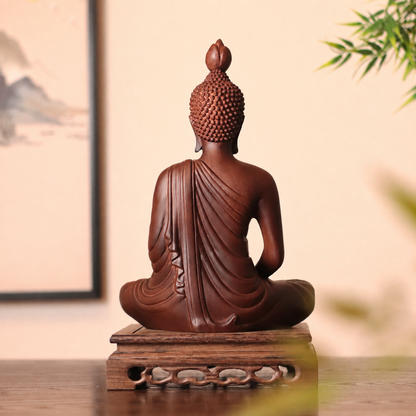 Thai-Style Meditation Buddha in Black-Finish Padauk