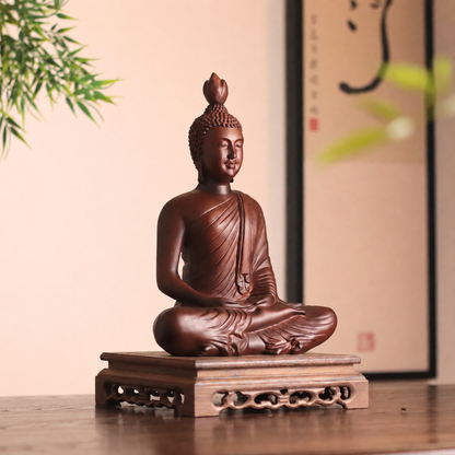 Thai-Style Meditation Buddha in Black-Finish Padauk