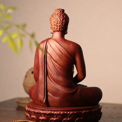 Buddha with Alms Bowl & Lotus Base Option in Huali Wood