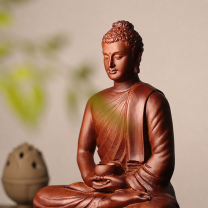 Buddha with Alms Bowl & Lotus Base Option in Huali Wood