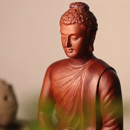 Buddha with Alms Bowl & Lotus Base Option in Huali Wood